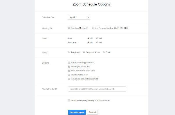 Scheduling with Zoom Scheduler